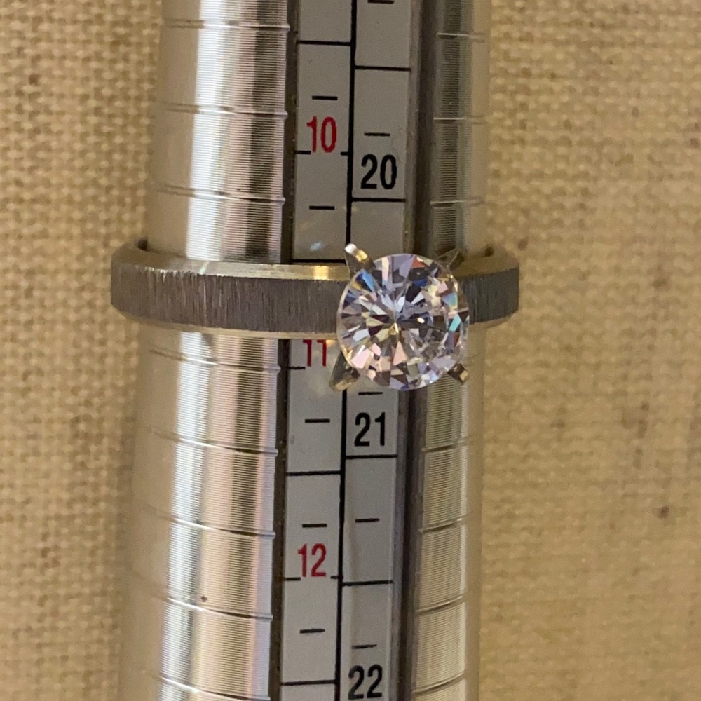CZ solitaire ring